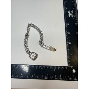 Avon Silver Tone Curb Chain Buckle Belt Bracelet Vintage Jewelry